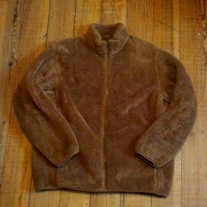 Uniqlo Fluffy Yarn Fleece Jacket and Vest, Men's XL, Brown